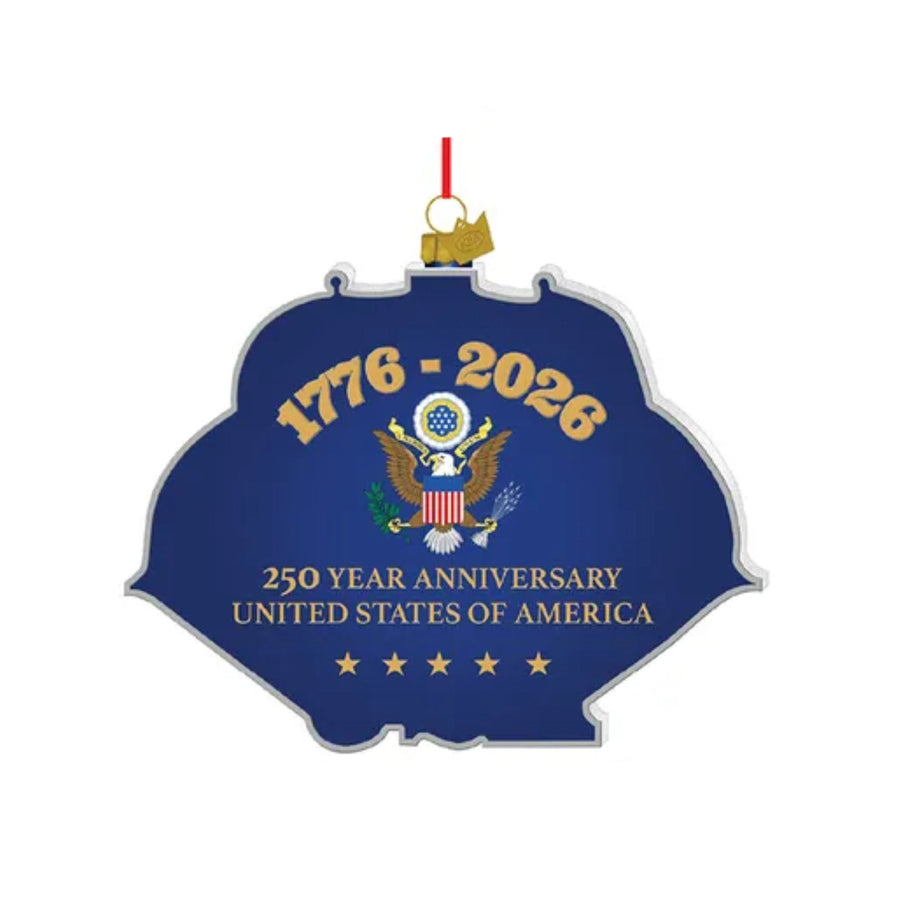 Glass 250th Anniversary U.S. Flag Ornament