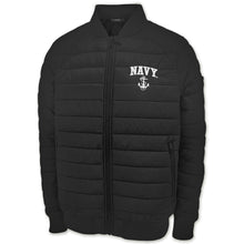 Load image into Gallery viewer, Navy Anchor Paradox Polyloft Bomber Jacket (Black)