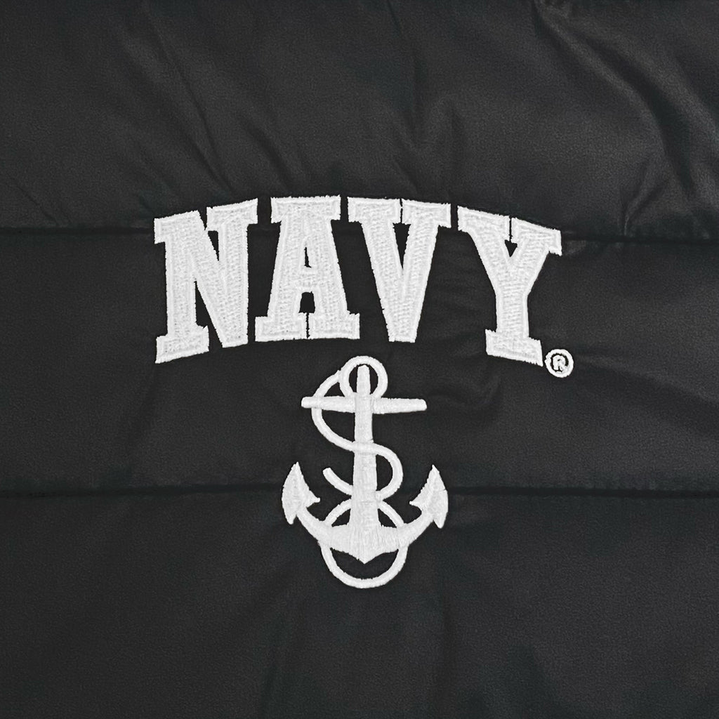 Navy Anchor Paradox Polyloft Bomber Jacket (Black)