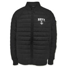 Load image into Gallery viewer, Navy Anchor Paradox Polyloft Bomber Jacket (Black)