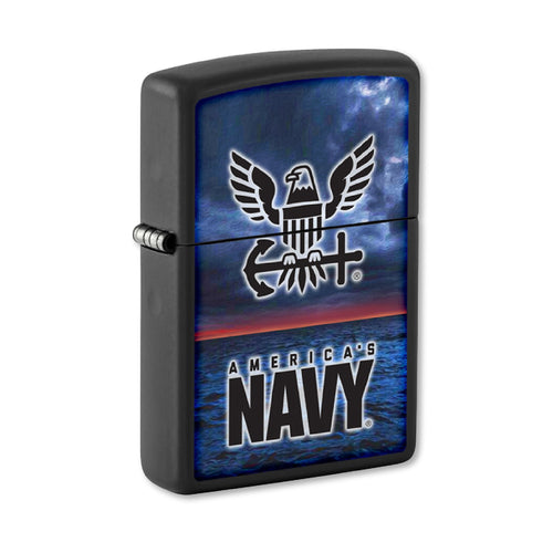 America's Navy Eagle Black Matte Zippo (Black)