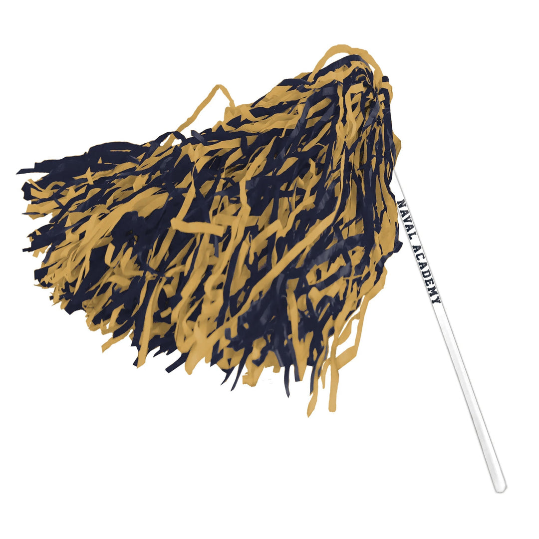 Naval Academy Poms w/Plastic Stick