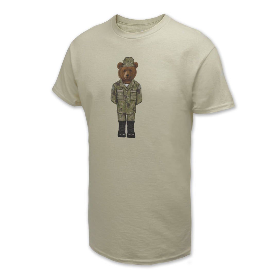 Crew Dog Navy Uniform Bear T-Shirt (Cream)