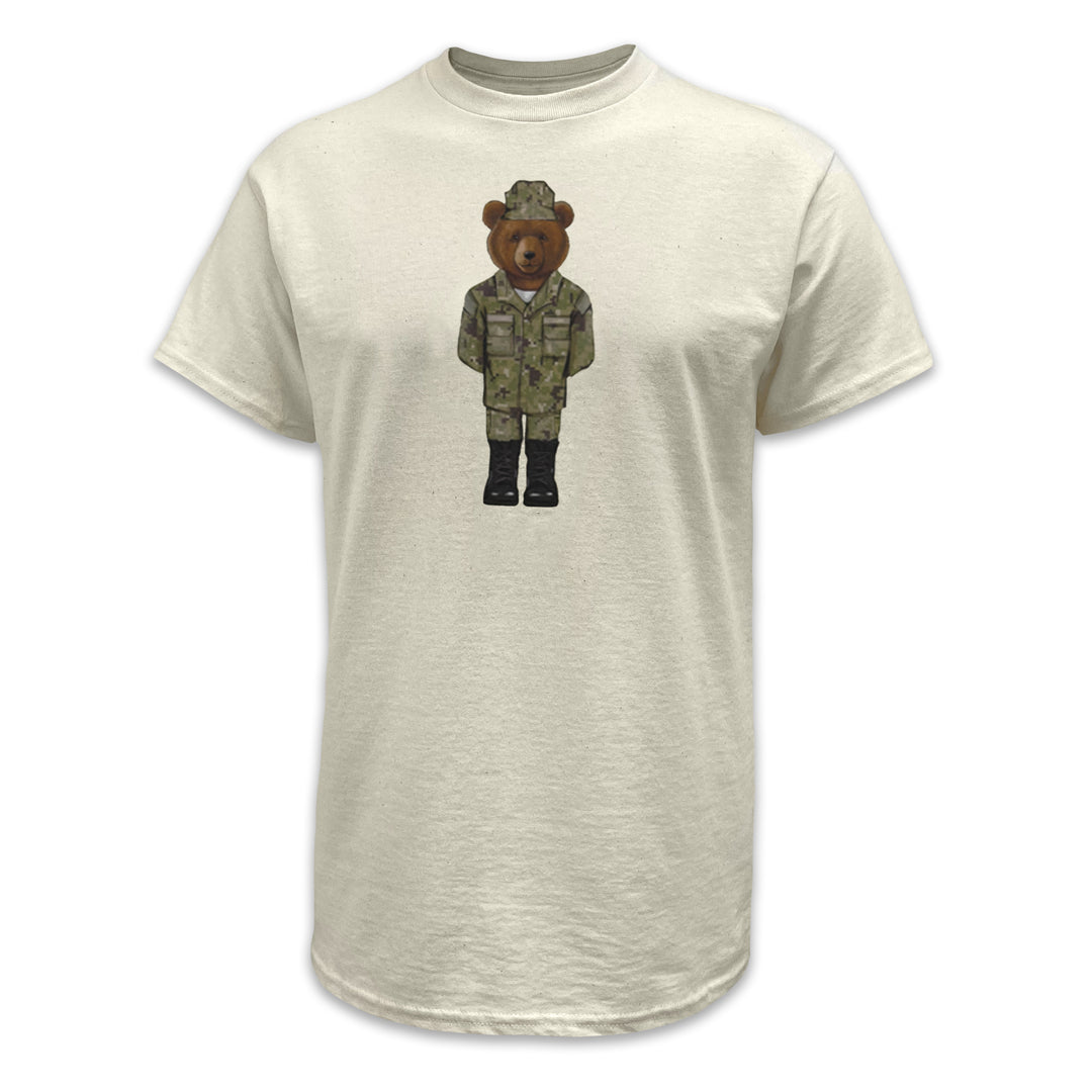 Crew Dog Navy Uniform Bear T-Shirt (Cream)