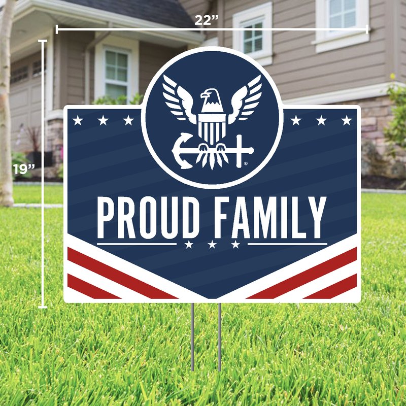 Navy Proud Family Lawn Sign*