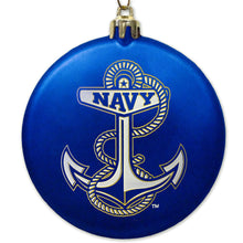 Load image into Gallery viewer, Navy 2025 Anchor 3&quot; Satin Finish Flat Shatterproof Ornament (Blue)