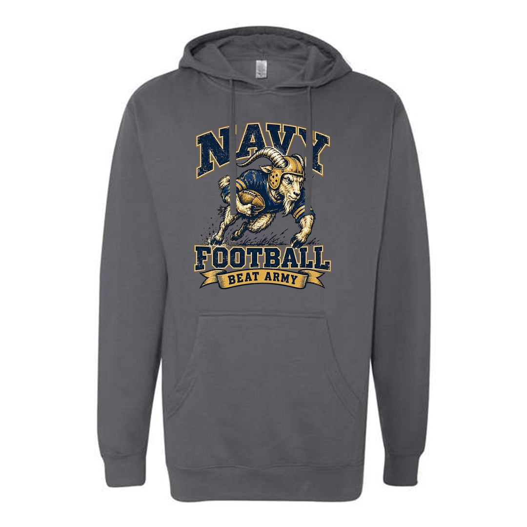 Vintage Navy Football Hood (Grey)