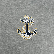 Load image into Gallery viewer, Navy Anchor Tackle Twill Embroidered Fleece Quarter Zip (Grey)