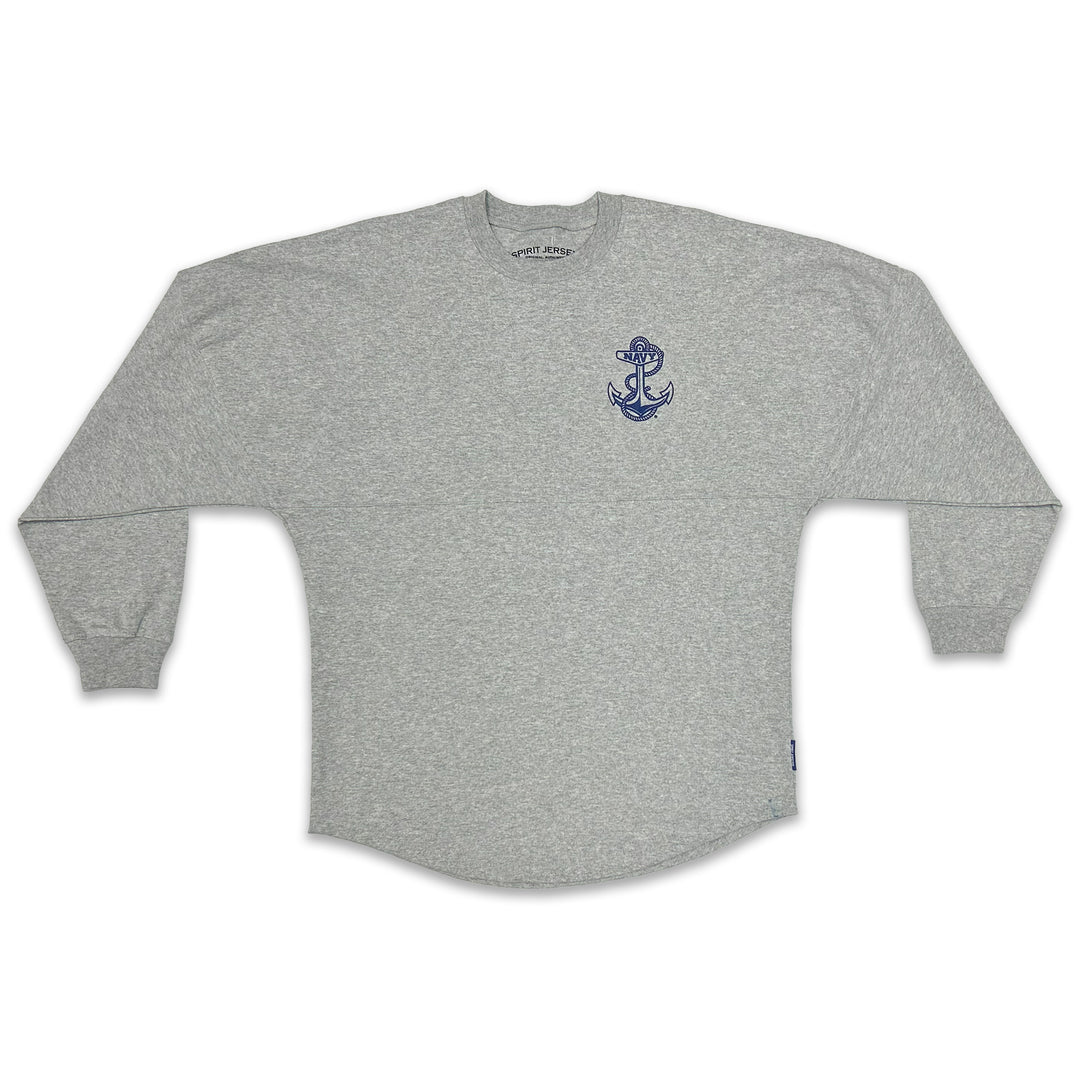 Navy Anchor Original Crew Neck Spirit Jersey (Heather Grey)