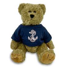 Load image into Gallery viewer, Navy 12&quot; Oatmeal Bear (Brown)