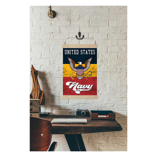 Navy Reversible Banner Sign Retro Multi Color