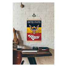 Load image into Gallery viewer, Navy Reversible Banner Sign Retro Multi Color*