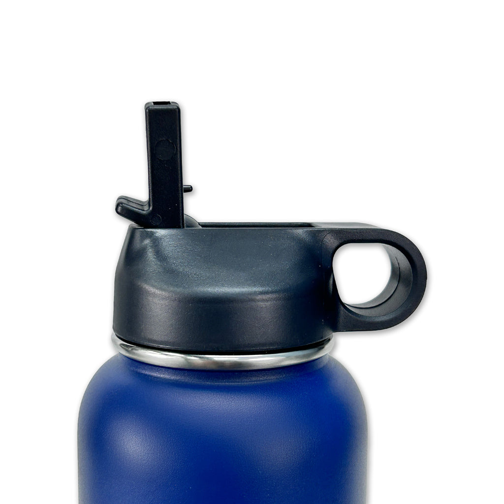 Navy Anchor Stainless Steel Laser Etched 32oz Water Bottle (Navy)