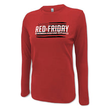 Load image into Gallery viewer, RED Friday Ladies Full Chest Long Sleeve T-Shirt (Red)