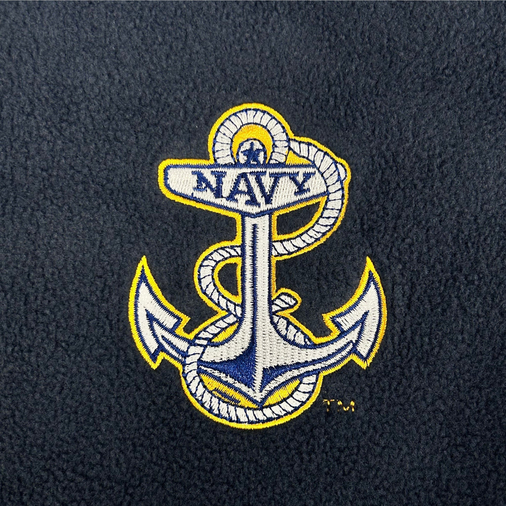 Navy Anchor Solid Full Zip Fleece Jacket (Navy)