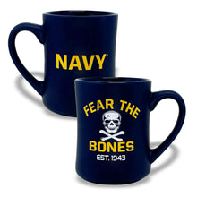 Load image into Gallery viewer, Navy Fear The Bones MK Matte 16oz Diner Mug