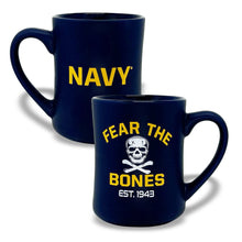 Load image into Gallery viewer, Navy Fear The Bones MK Matte 16oz Diner Mug