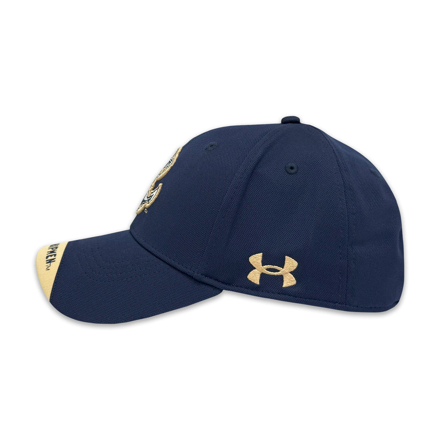 Navy Under Armour Sideline Blitzing Accent Adjustable Hat (Navy)