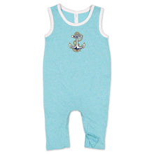 Load image into Gallery viewer, Navy Anchor Infant Tank Romper