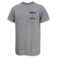 Load image into Gallery viewer, Navy Anchor Lacrosse T-Shirt
