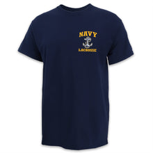 Load image into Gallery viewer, Navy Anchor Lacrosse T-Shirt