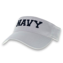 Load image into Gallery viewer, Navy Twill Visor (White)