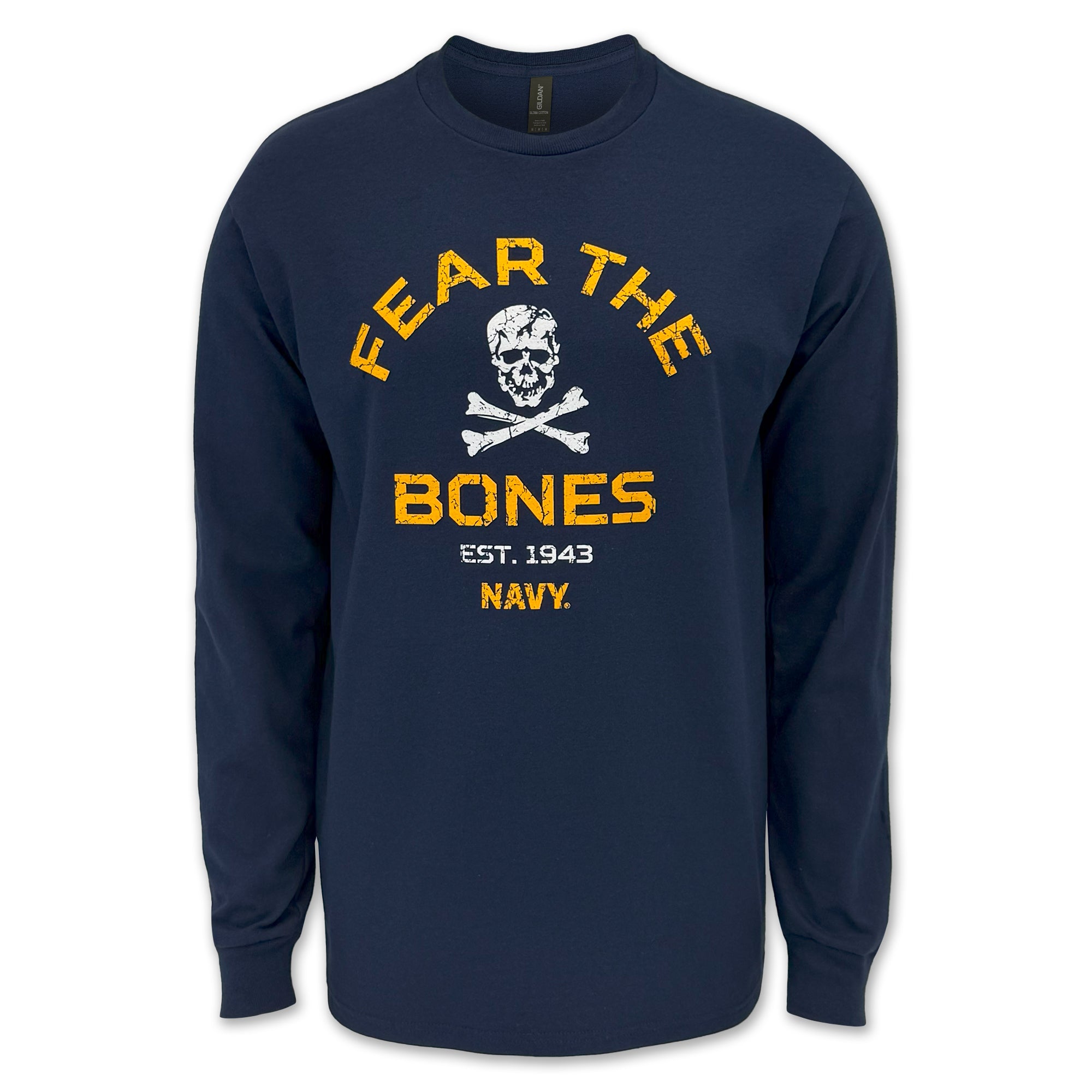 Navy Fear The Bones Long Sleeve T-Shirt (Navy) – Navy Gear