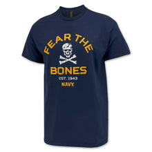 Load image into Gallery viewer, Navy Fear The Bones T-Shirt (Navy)