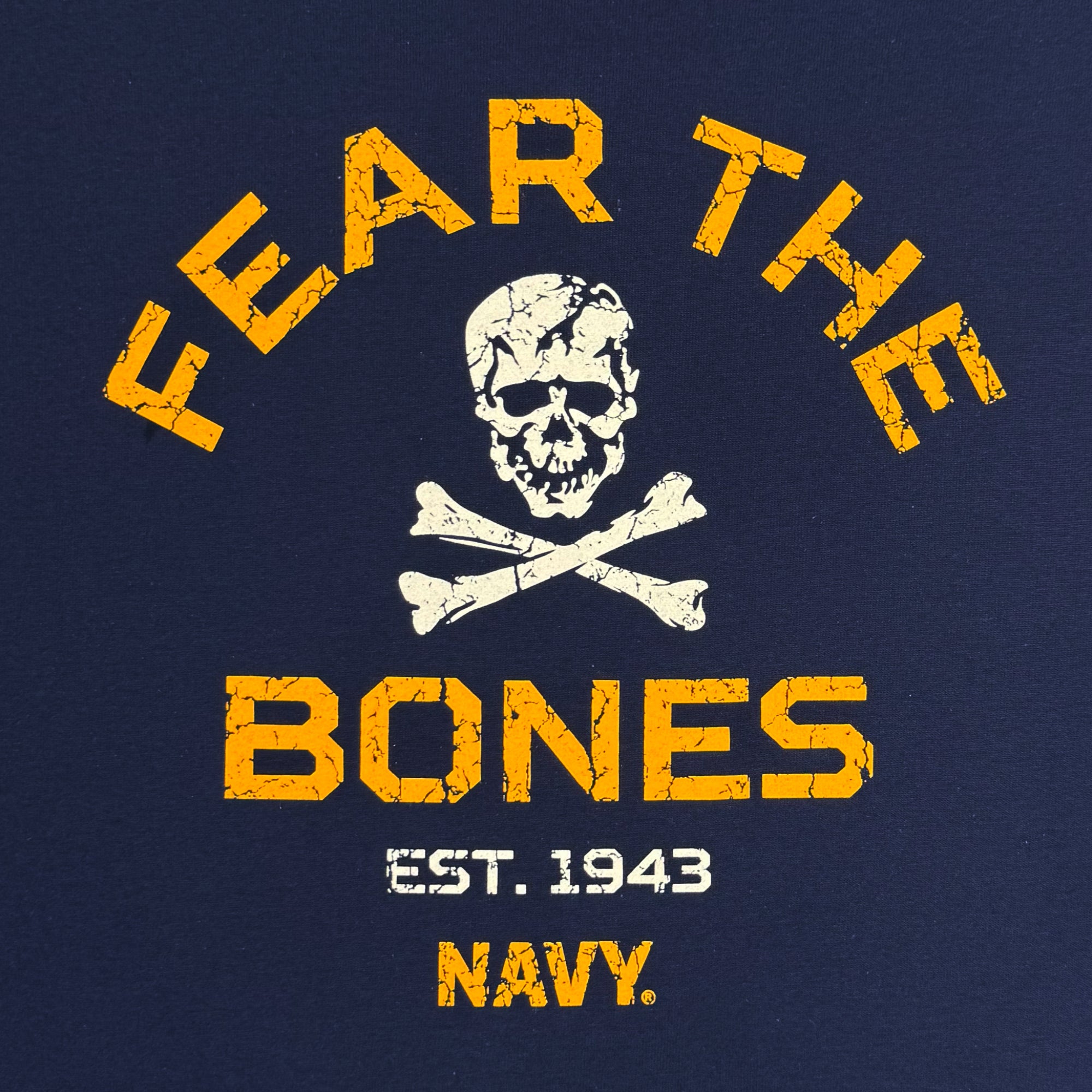 Navy Fear The Bones Long Sleeve T-Shirt (Navy) – Navy Gear