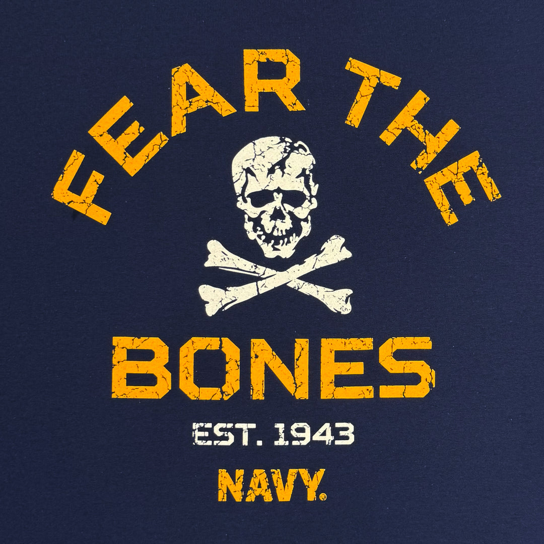 Navy Fear The Bones Long Sleeve T-Shirt (Navy)