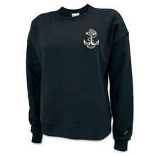 Load image into Gallery viewer, Navy Anchor Ladies Champion Crewneck