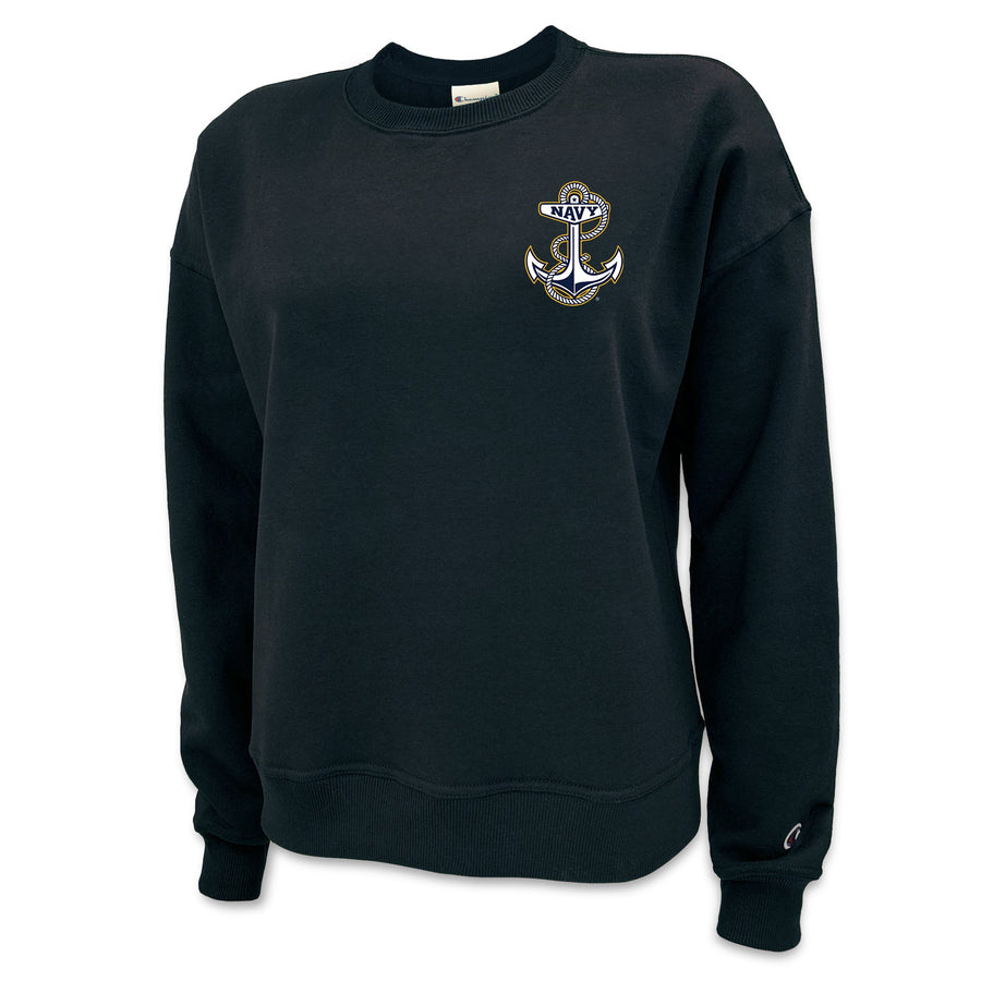 Navy Anchor Ladies Champion Crewneck