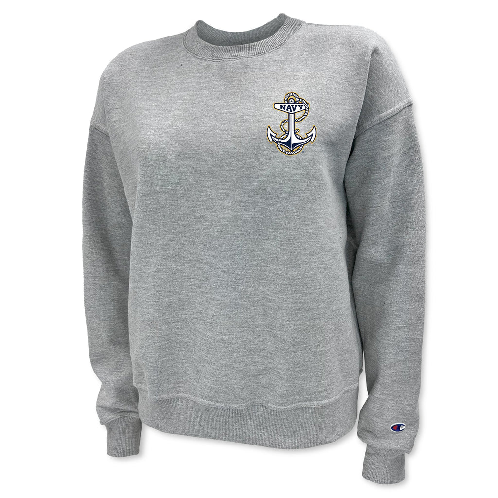 Navy Anchor Ladies Champion Crewneck