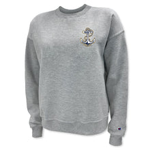 Load image into Gallery viewer, Navy Anchor Ladies Champion Crewneck