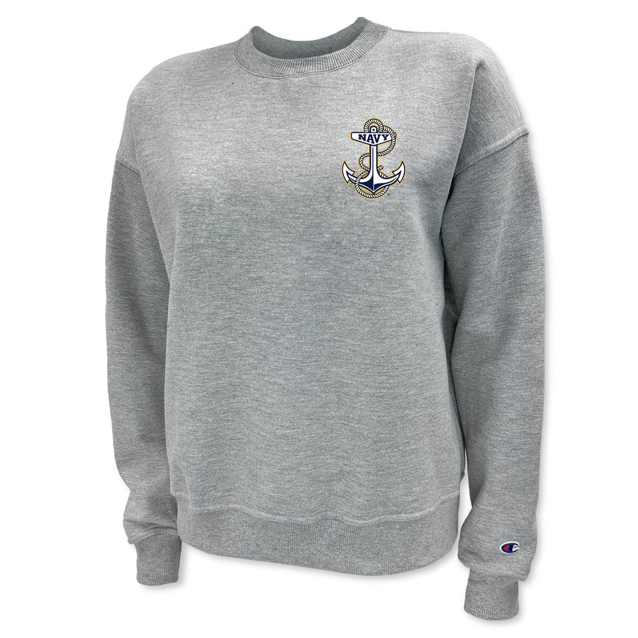 Navy Anchor Ladies Champion Crewneck