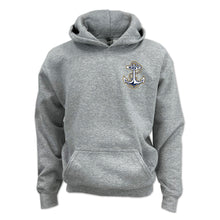 Load image into Gallery viewer, Navy Anchor Youth Left Chest Hood