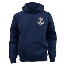 Load image into Gallery viewer, Pick Your Design Navy Youth Hooded Sweatshirt