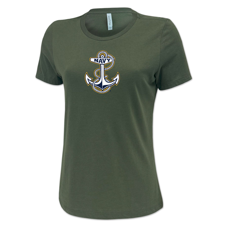 Navy Ladies Anchor Logo T-Shirt