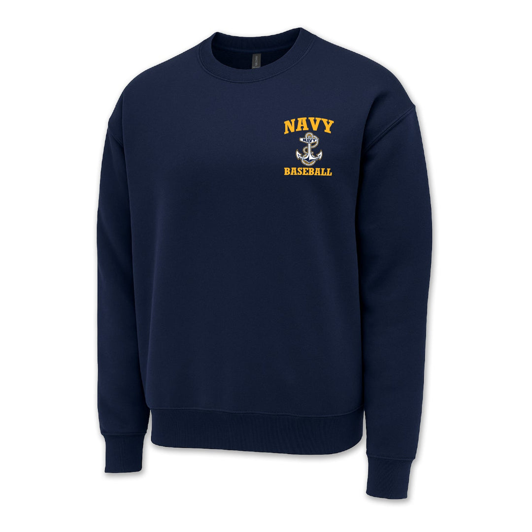 Navy Anchor Baseball Crewneck