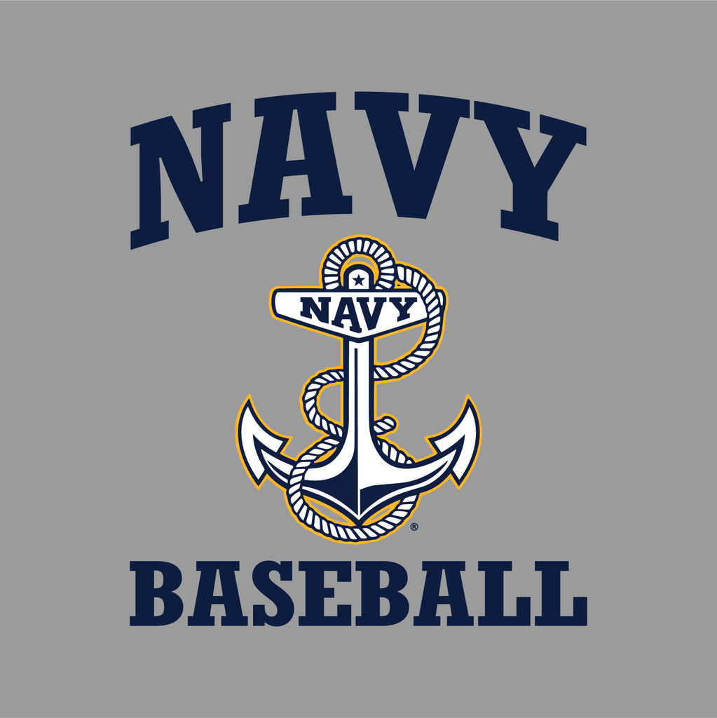 Navy Anchor Baseball Ladies T-Shirt