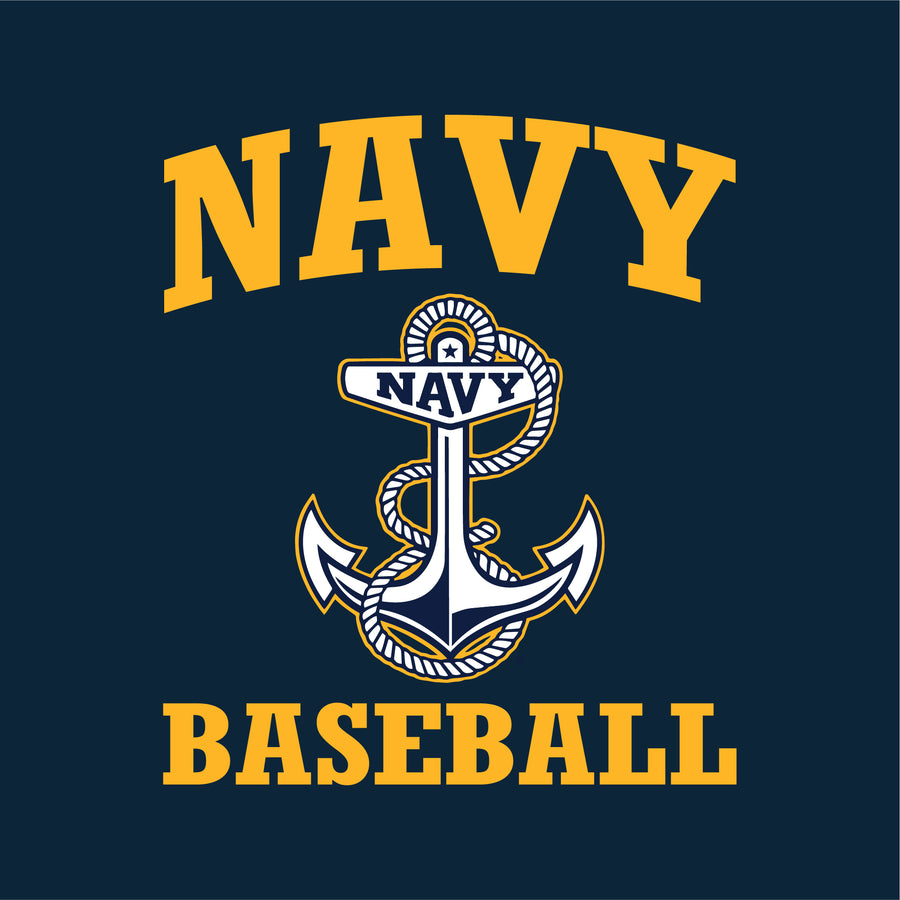Navy Anchor Baseball Ladies T-Shirt
