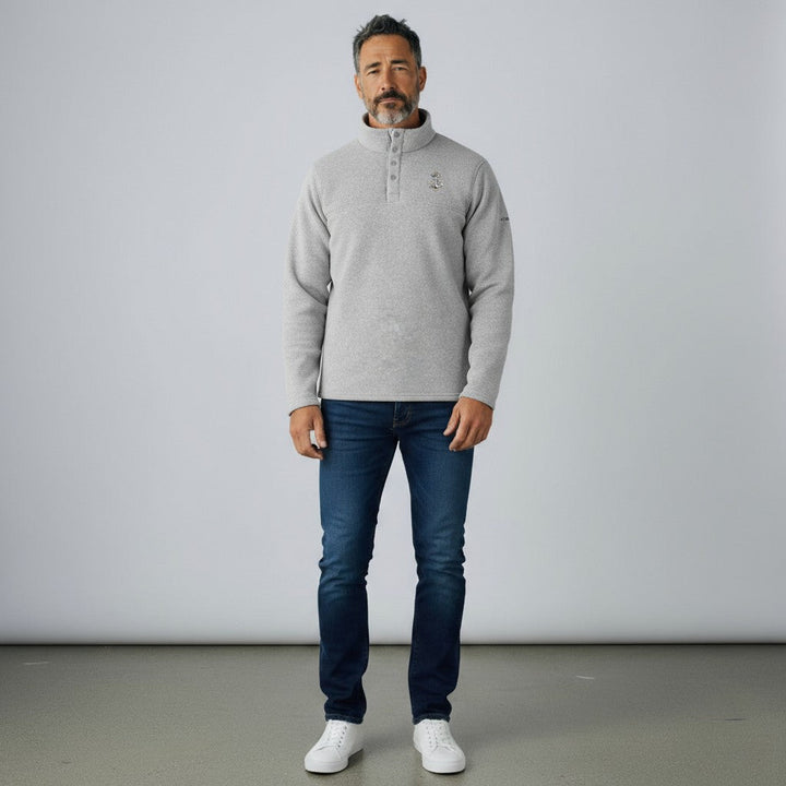 Navy Anchor Columbia Alto Pass Half Snap Pullover (Grey)*
