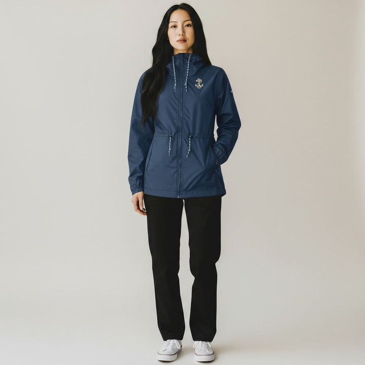 Navy Anchor Columbia Women's Lily Park Rain Jacket (Navy)*