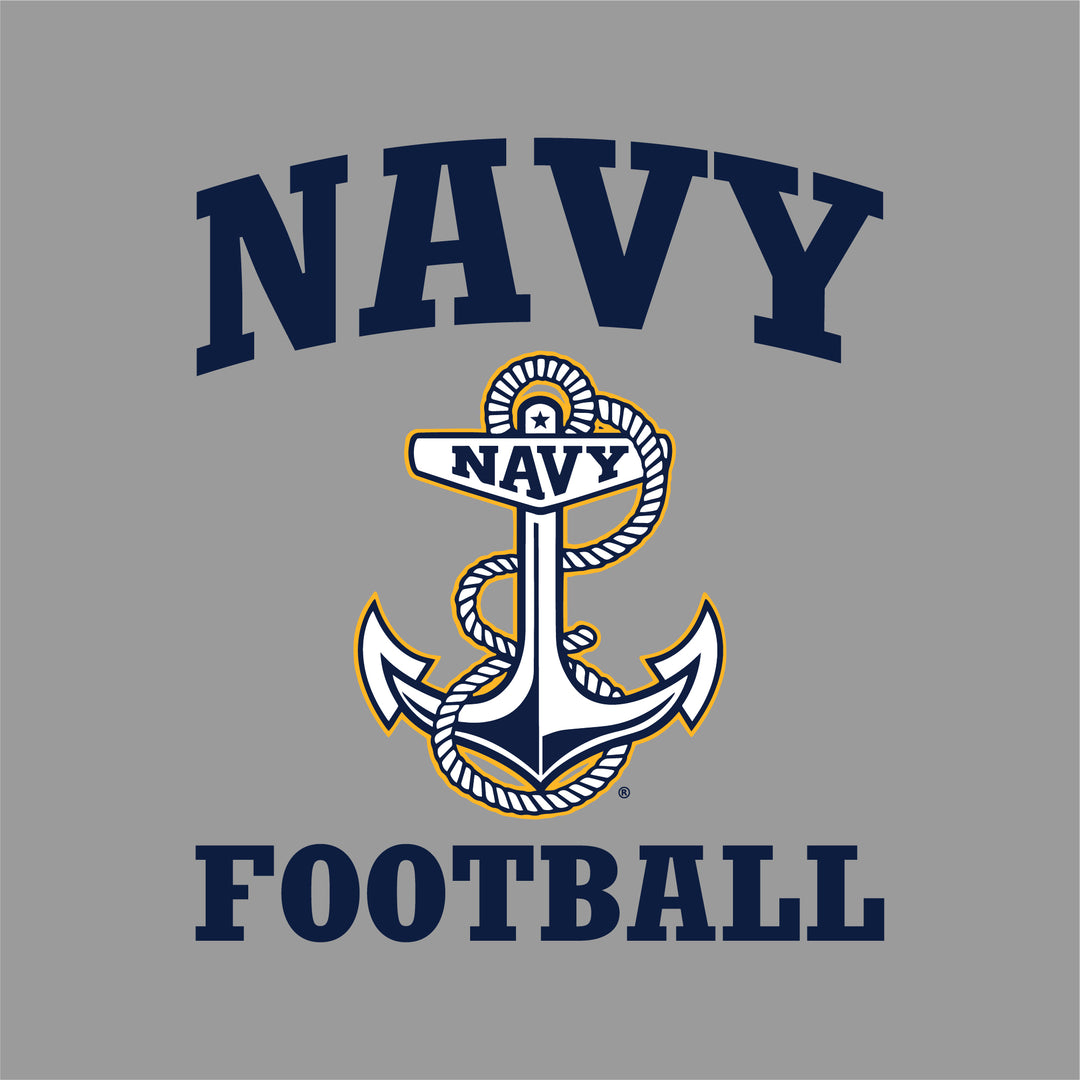 Navy Anchor Football Ladies T-Shirt