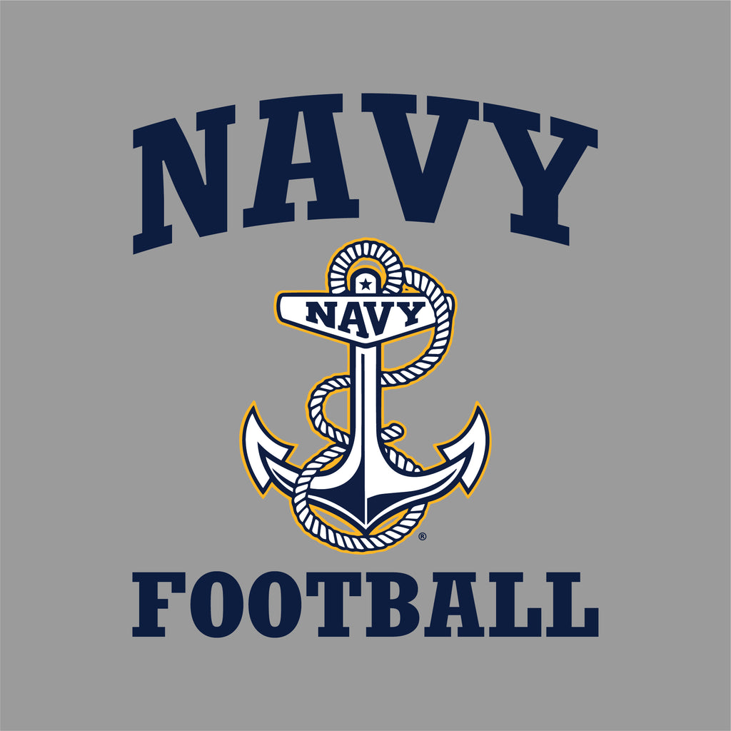 Navy Anchor Football Ladies T-Shirt