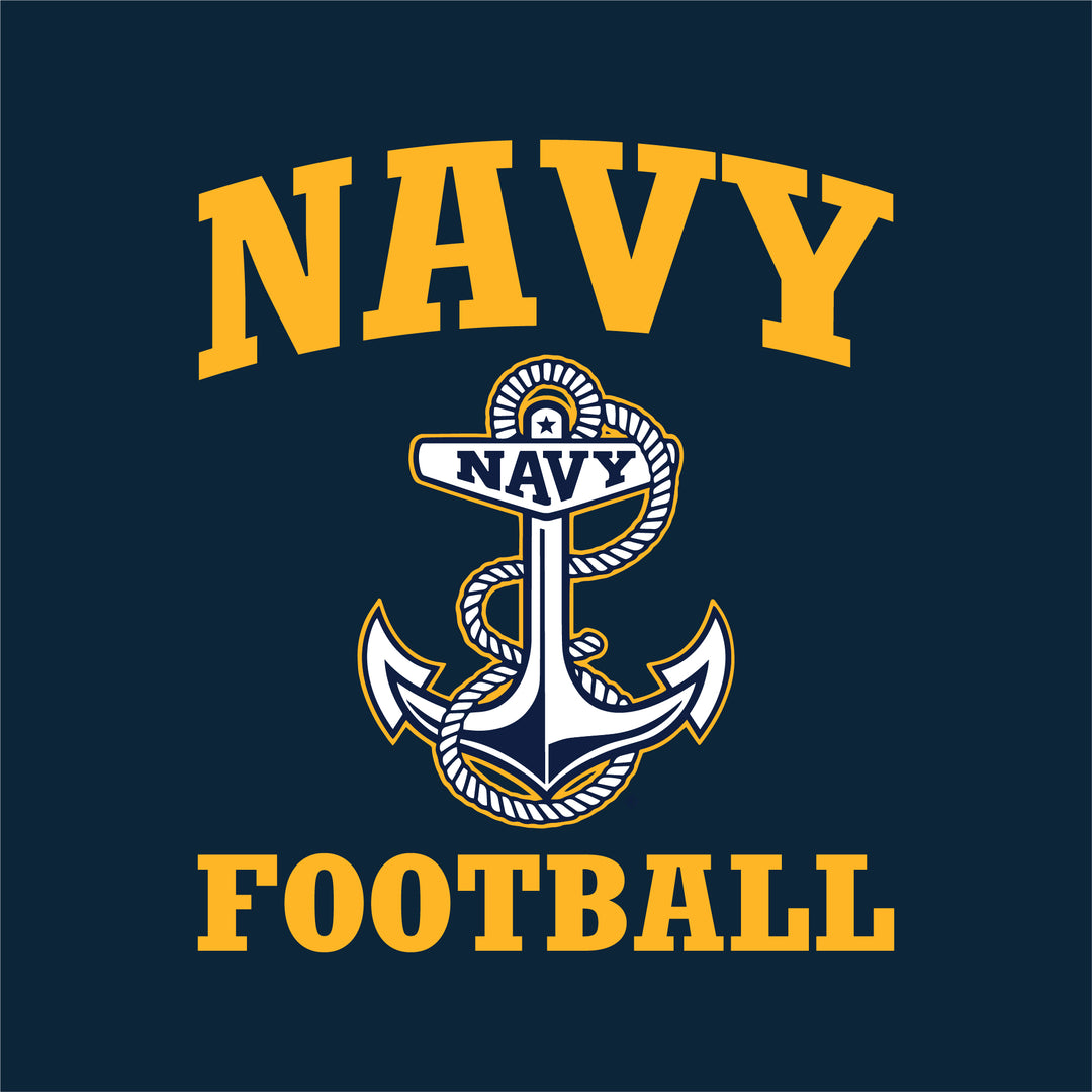 Navy Anchor Football Ladies T-Shirt
