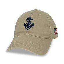 Load image into Gallery viewer, Navy Anchor Hat (Khaki)