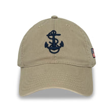 Load image into Gallery viewer, Navy Anchor Hat (Khaki)
