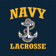 Load image into Gallery viewer, Navy Anchor Lacrosse Ladies T-Shirt