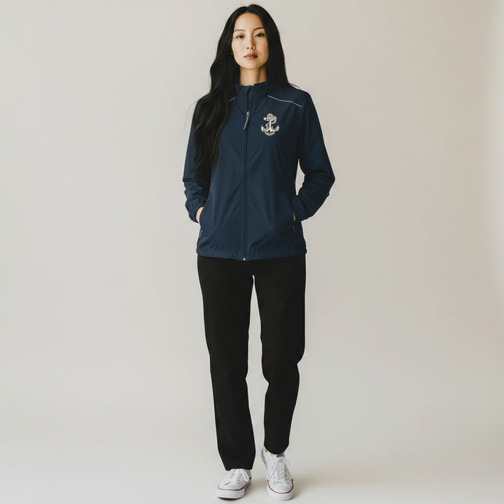 Navy Anchor Ladies Pack-N-Go Full Zip Jacket (Navy)